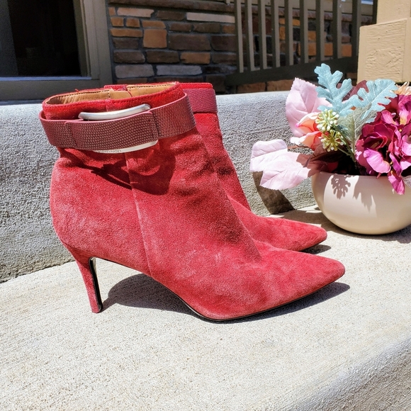 Calvin Klein Women's Georgene Pointed Toe Mid-Calf Fashion Boots, Red Size 8 EUC - Picture 11 of 16